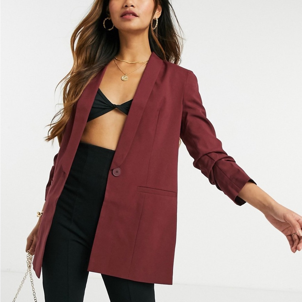 ASOS Design Blazer w Ruched Sleeves